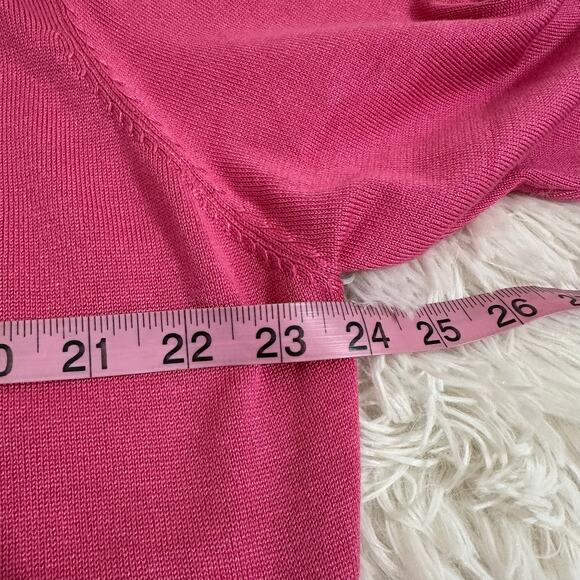 KANCY KOLE Pink 3/4 Sleeve Shrug Cardigan Open Front Scalloped Cropped Sz3X NWT - Picture 7 of 7